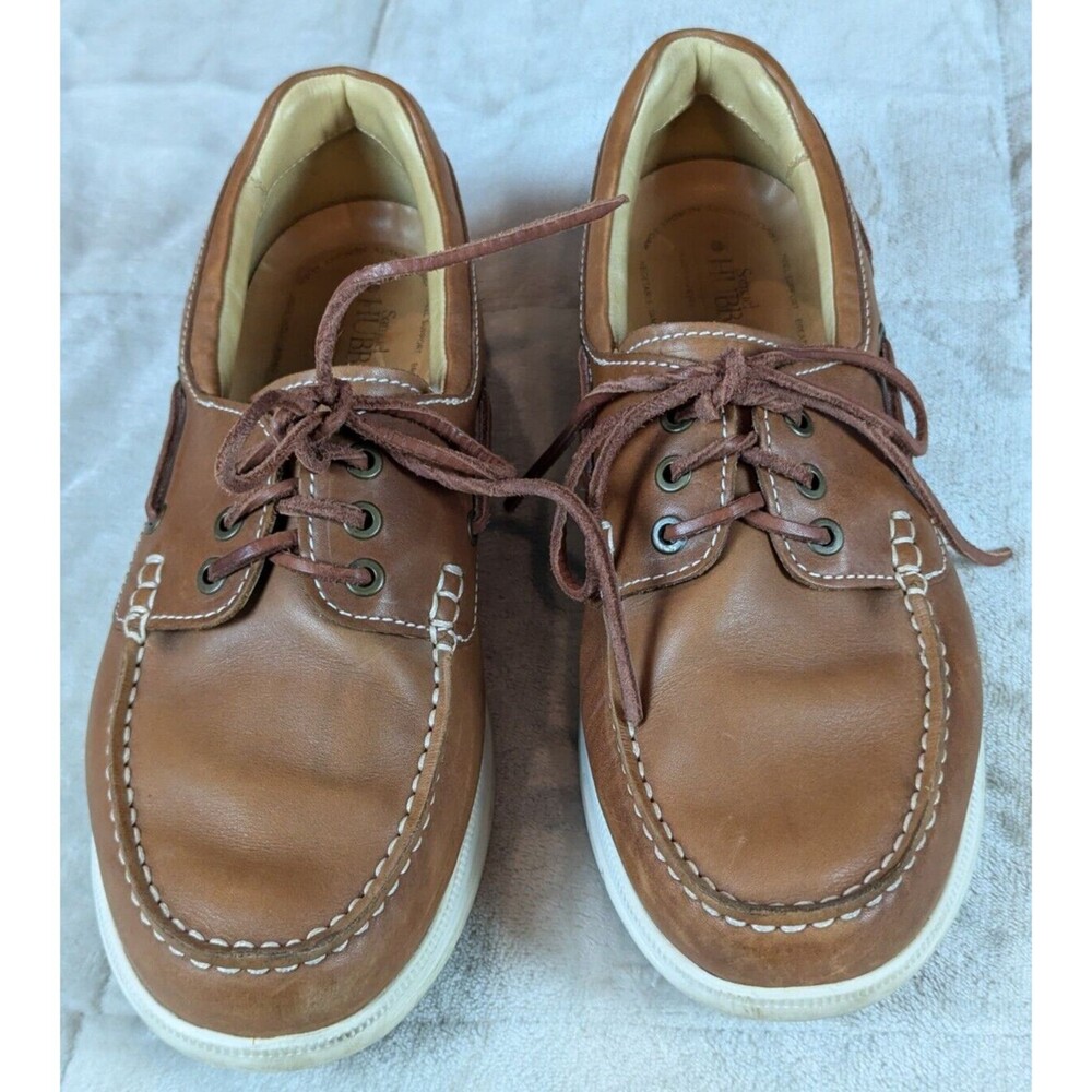 Samuel Hubbard New Endeavor Boat Shoe Men 9.5 Saddlebag Tan Leather/Vibram Soles